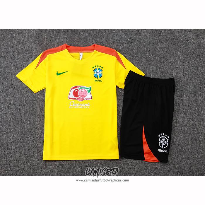 Chandal del Brasil 2025-2026 Manga Corta Amarillo - Pantalon Corto